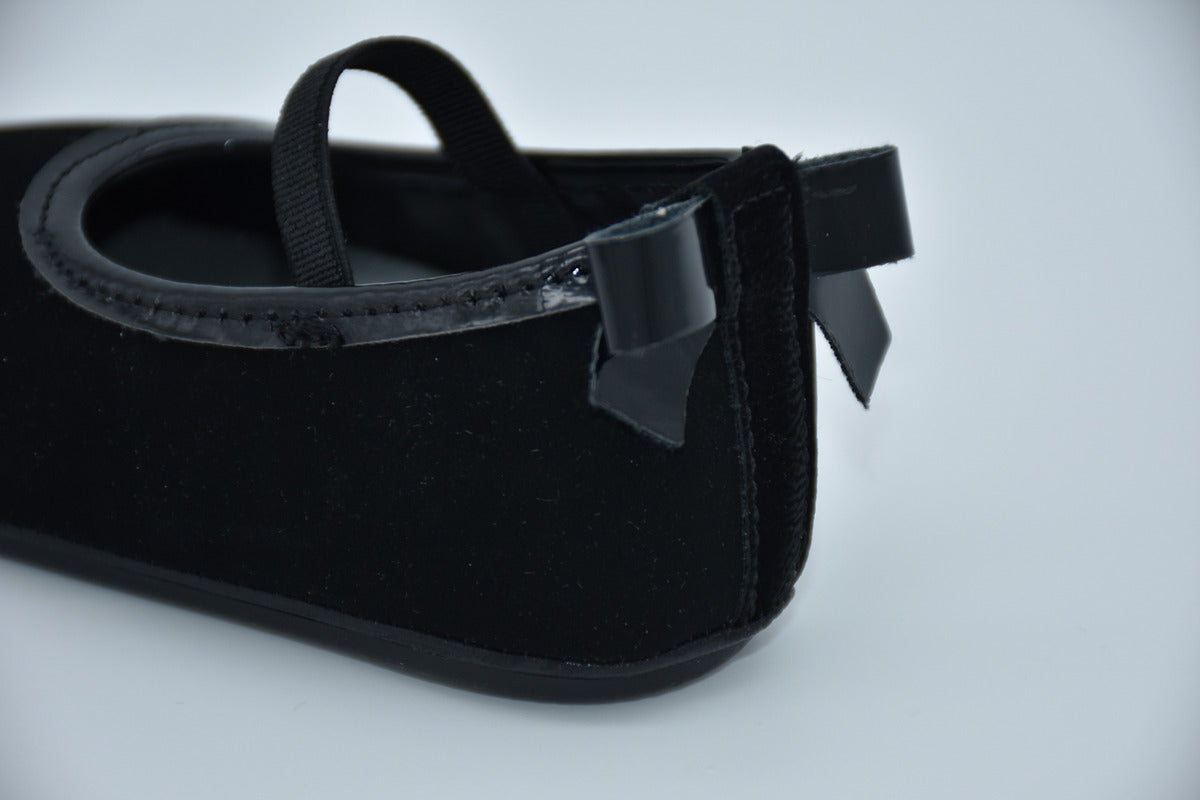 Ballerina Infantil Mirruña En Charol Bucarell Negro Con Moño