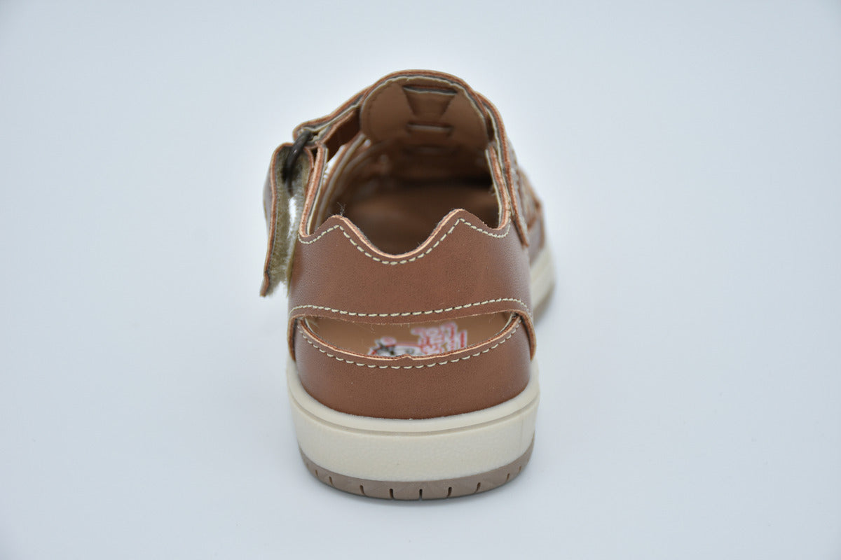 Huarache Infantil Mirruña En Sintético Para Niño Café