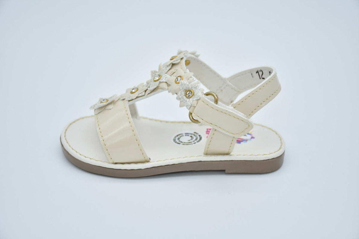 Sandalia Infantil Mirruña En Sintético, Decoración De Flores