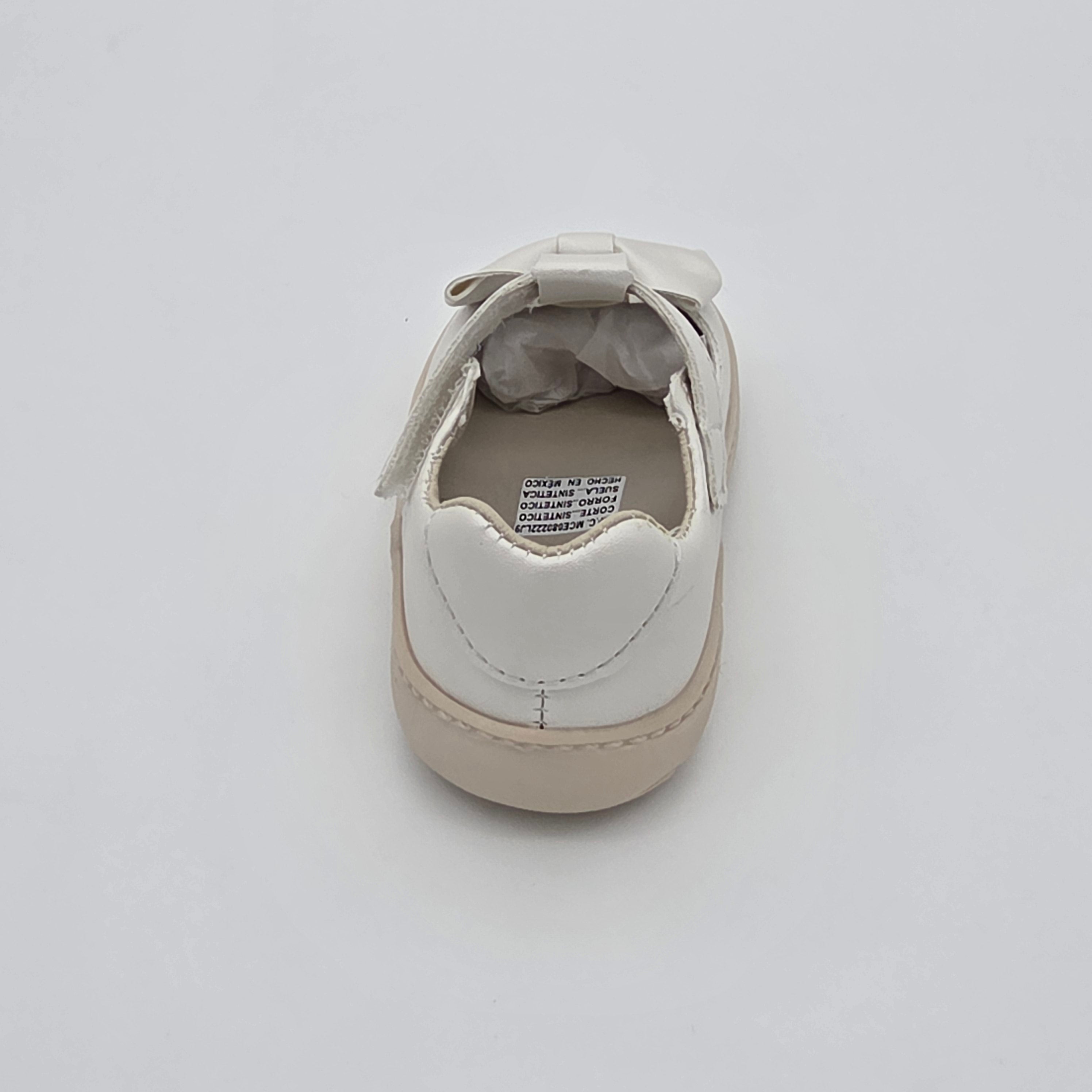 Sandalia Infantil Color Blanco Perla Con Moño