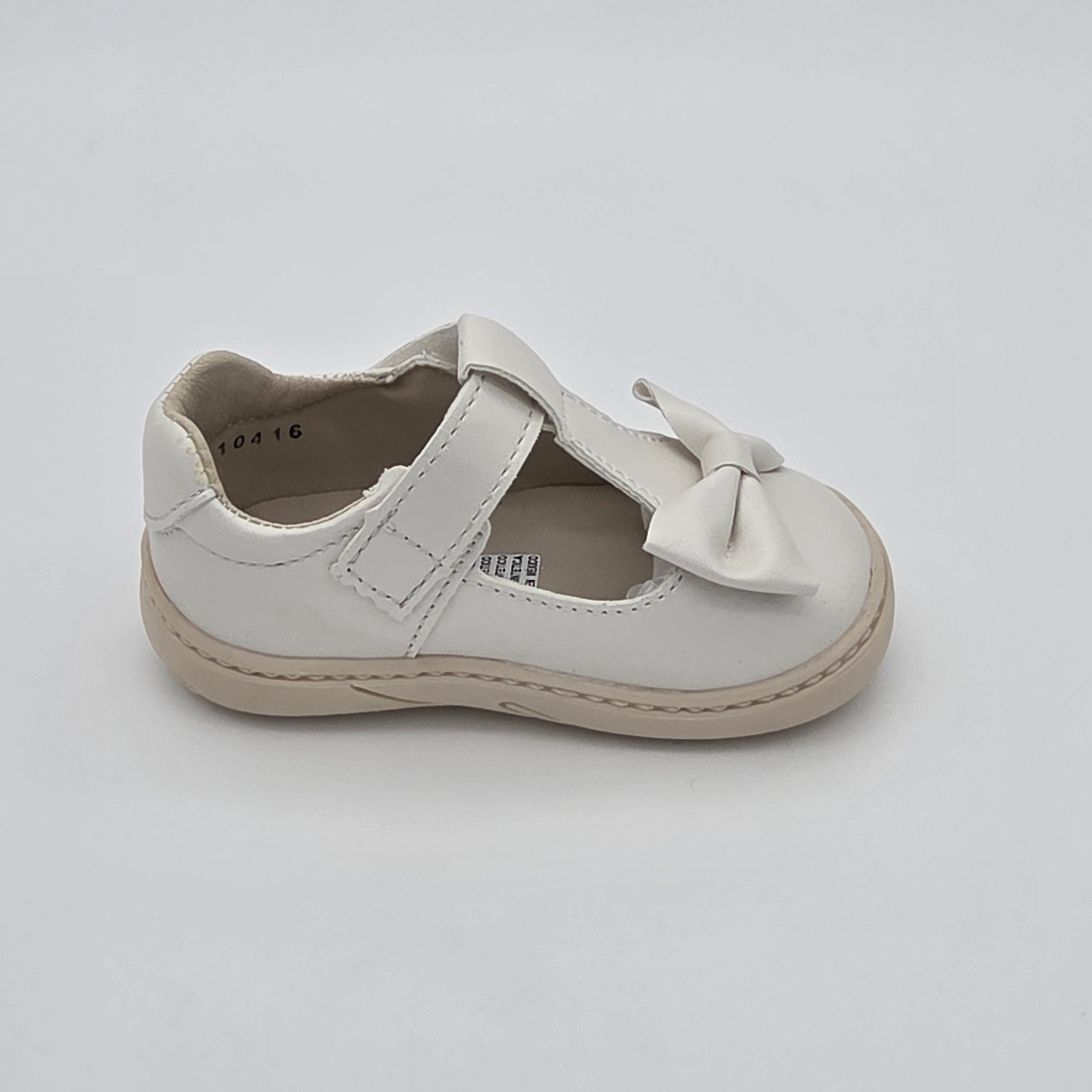 Sandalia Infantil Color Blanco Perla Con Moño