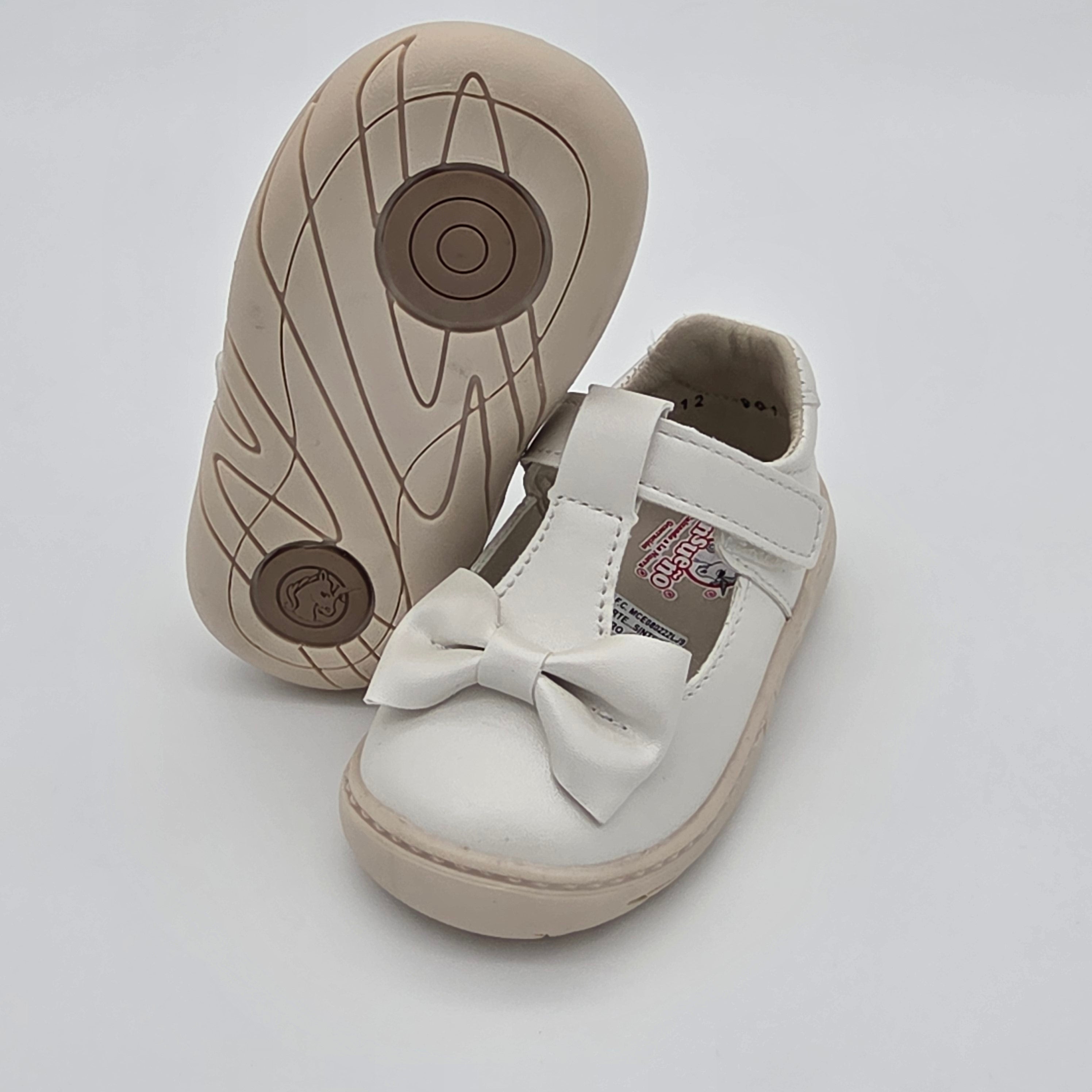 Sandalia Infantil Color Blanco Perla Con Moño