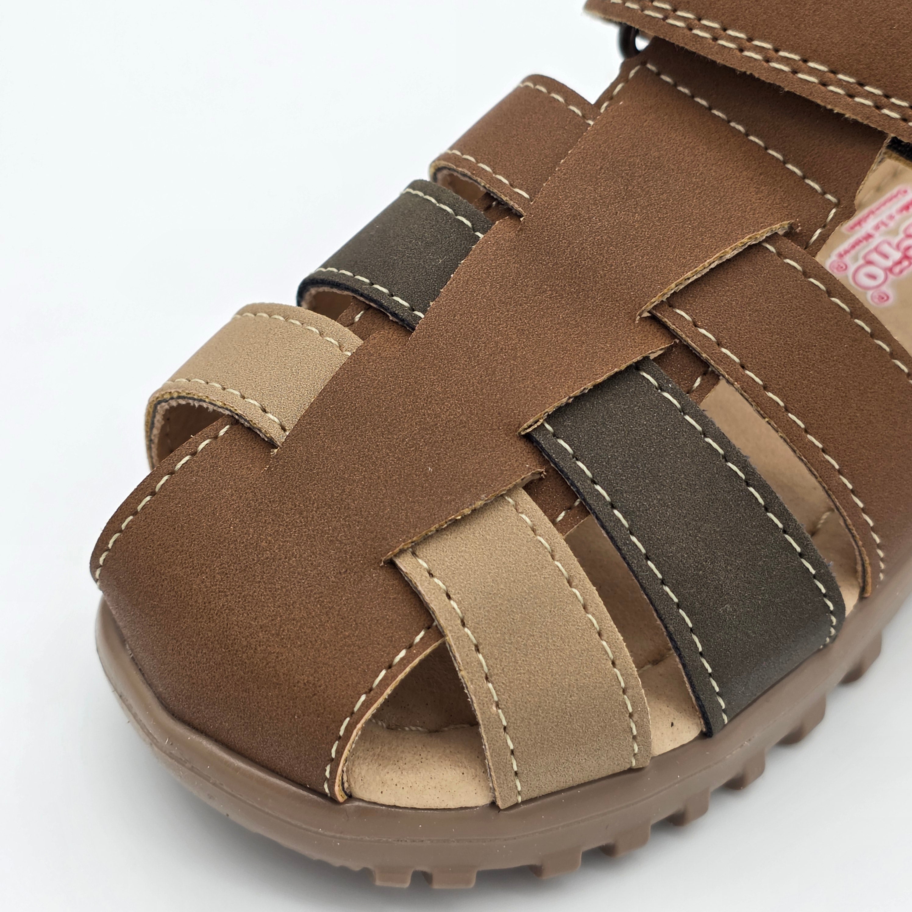 Sandalia Infantil Nobuck Arenilla/Cafe/Verde Militar