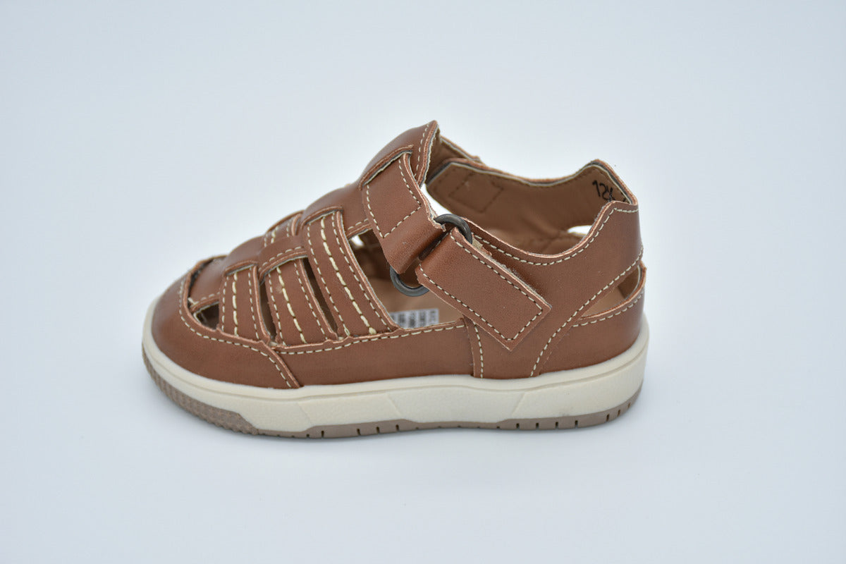 Huarache Infantil Mirruña En Sintético Para Niño Café