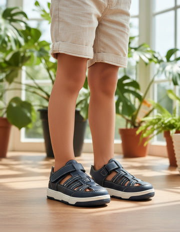 Huarache Infantil Mirruña Sintético Niño Color Azul Navy