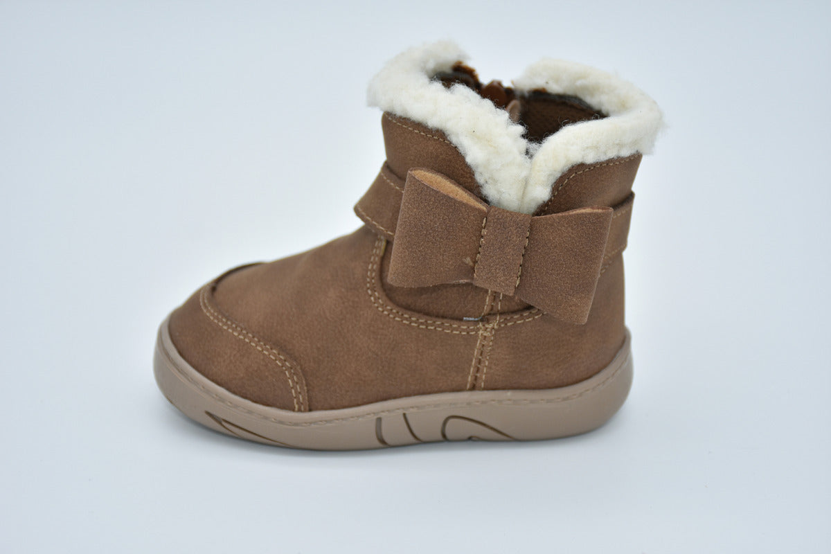 Botita Casual Vista De Borrrega Sintetico Nobuck Pelo Corto