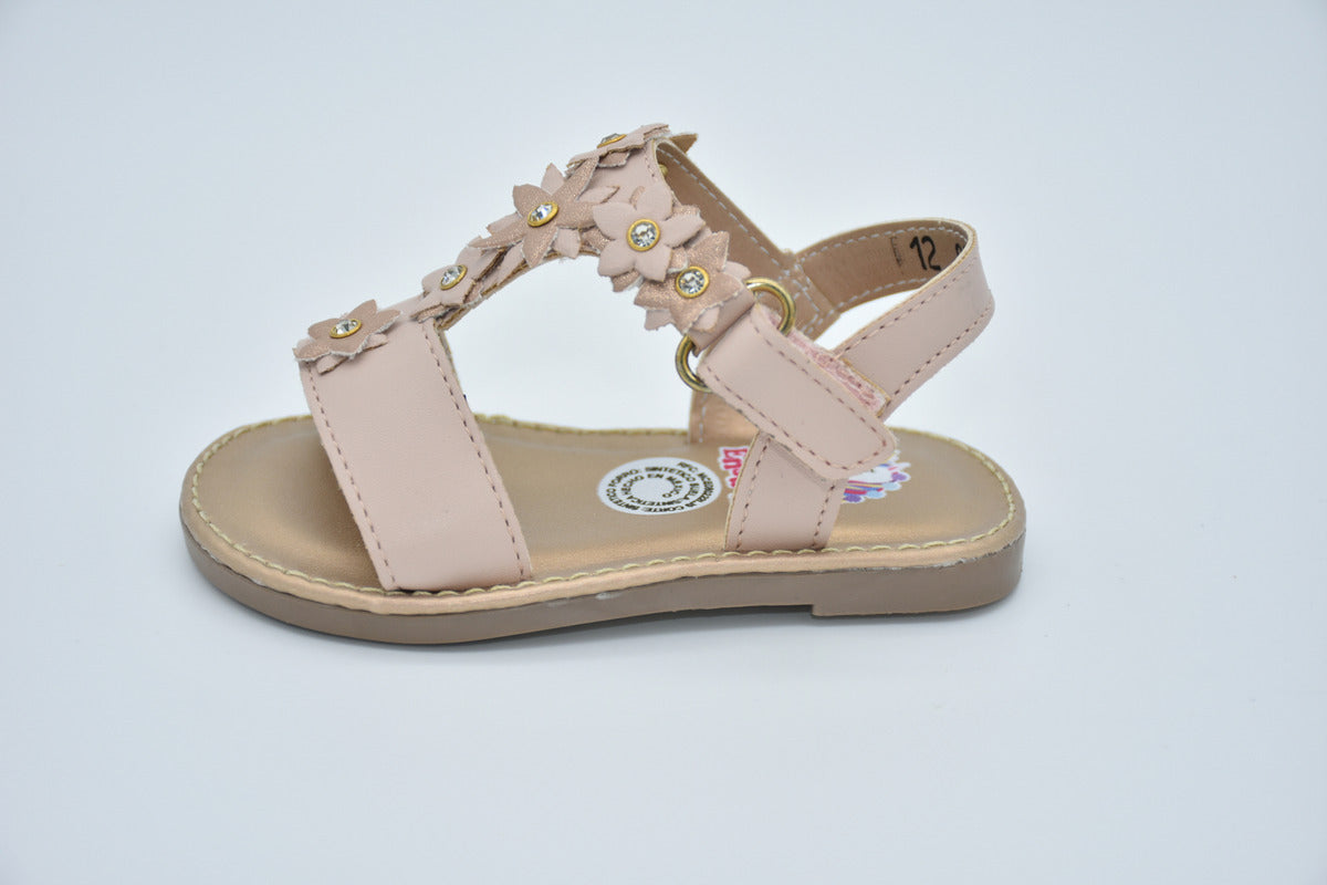 Sandalia Infantil Mirruña En Sintético, Decoración De Flores