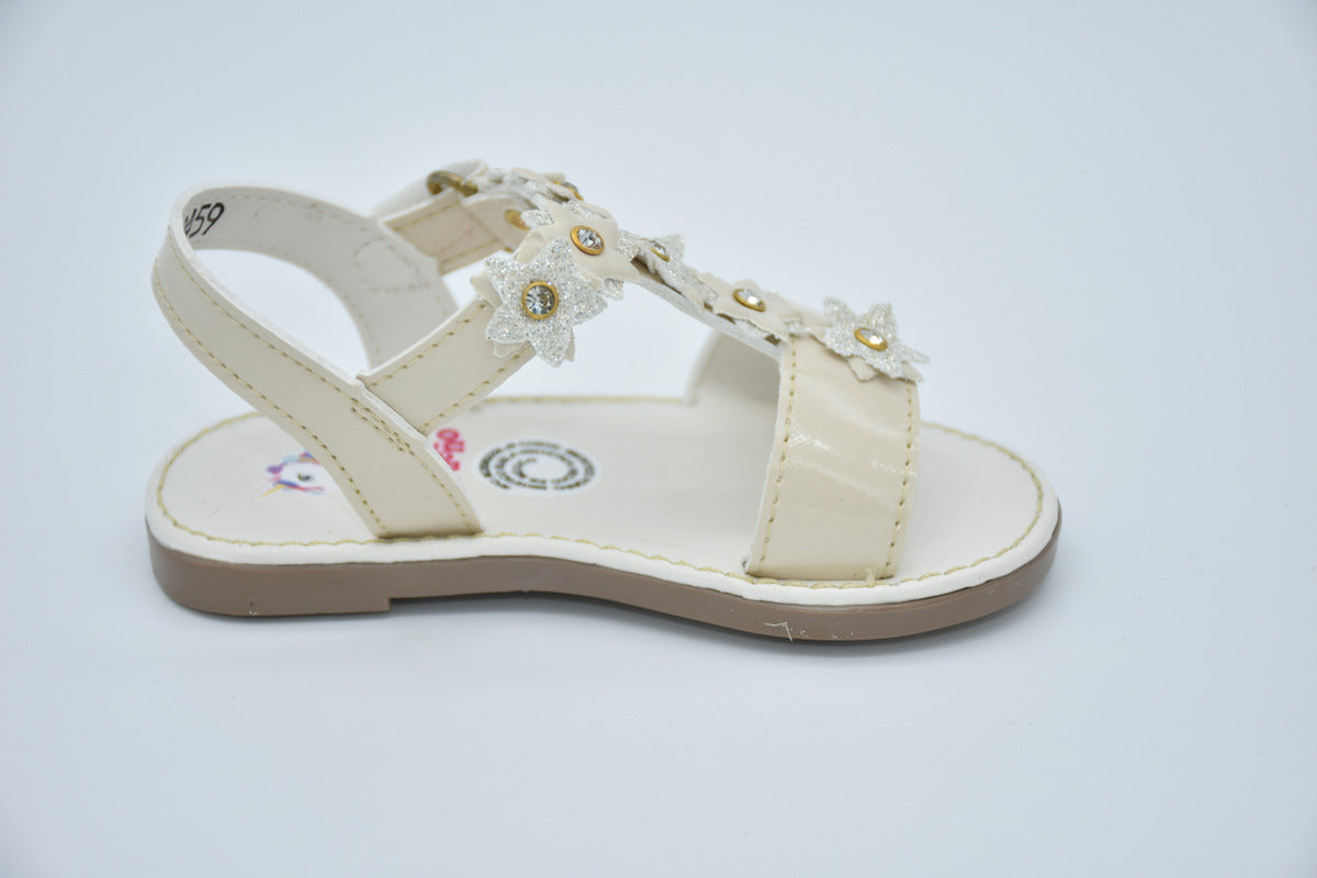 Sandalia Infantil Mirruña En Sintético, Decoración De Flores