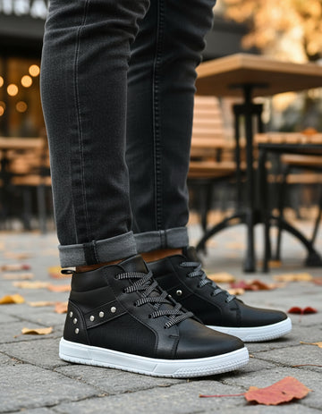 Botita Casual Mirruña Sintetico Negro Galaxy Y Agujeta