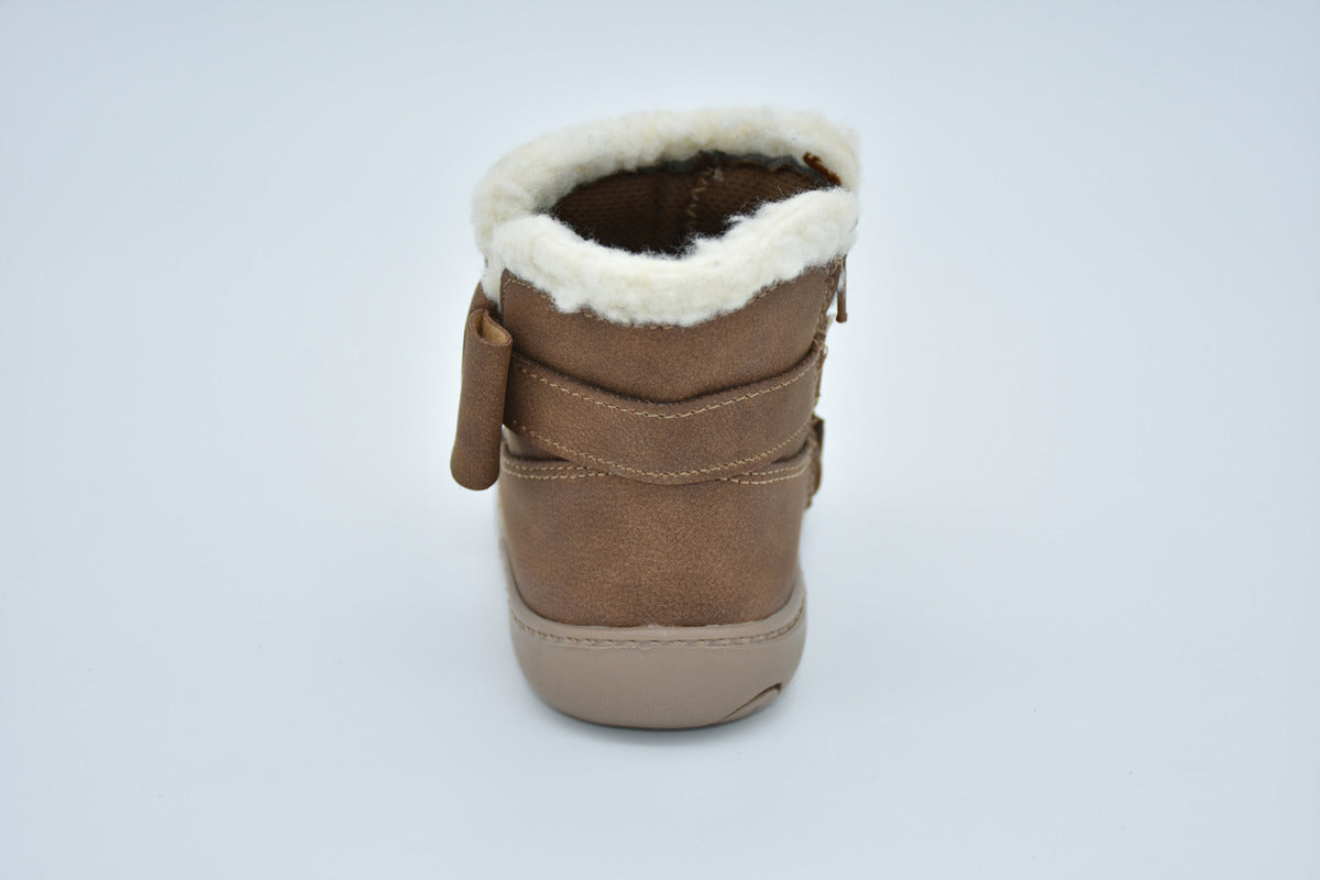 Botita Casual Vista De Borrrega Sintetico Nobuck Pelo Corto