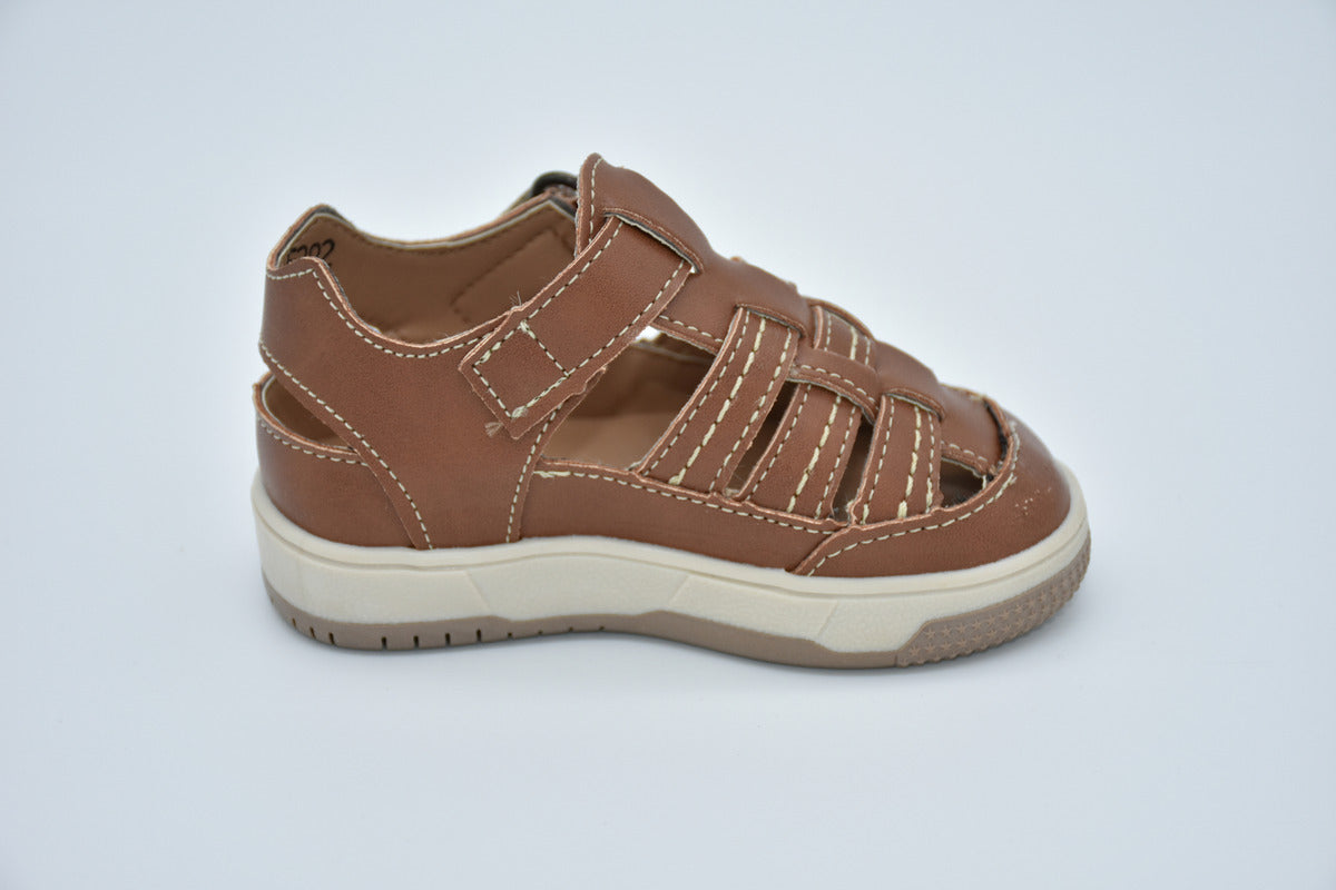 Huarache Infantil Mirruña En Sintético Para Niño Café