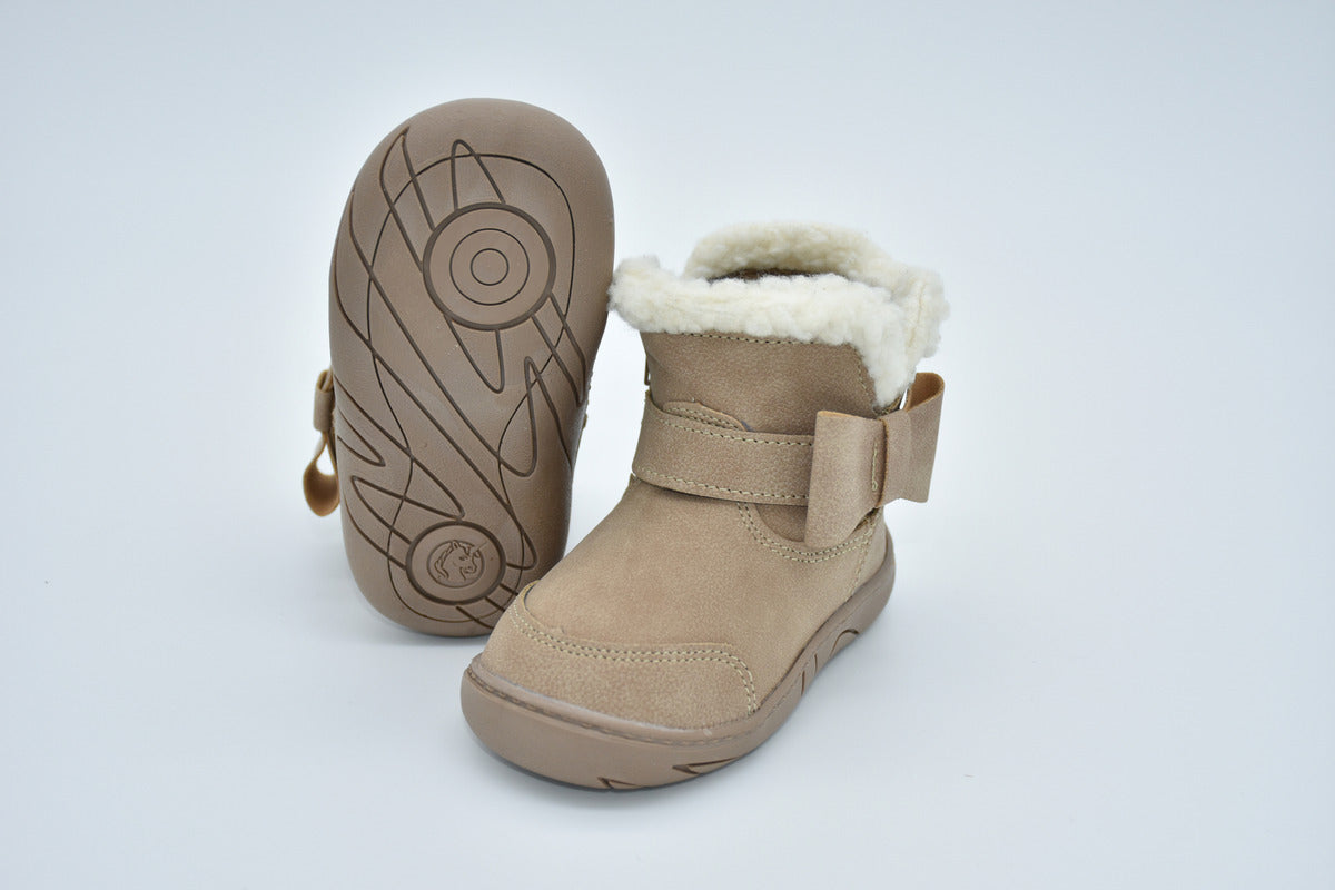 Botita Casual Vista De Borrrega Sintetico Nobuck Pelo Corto