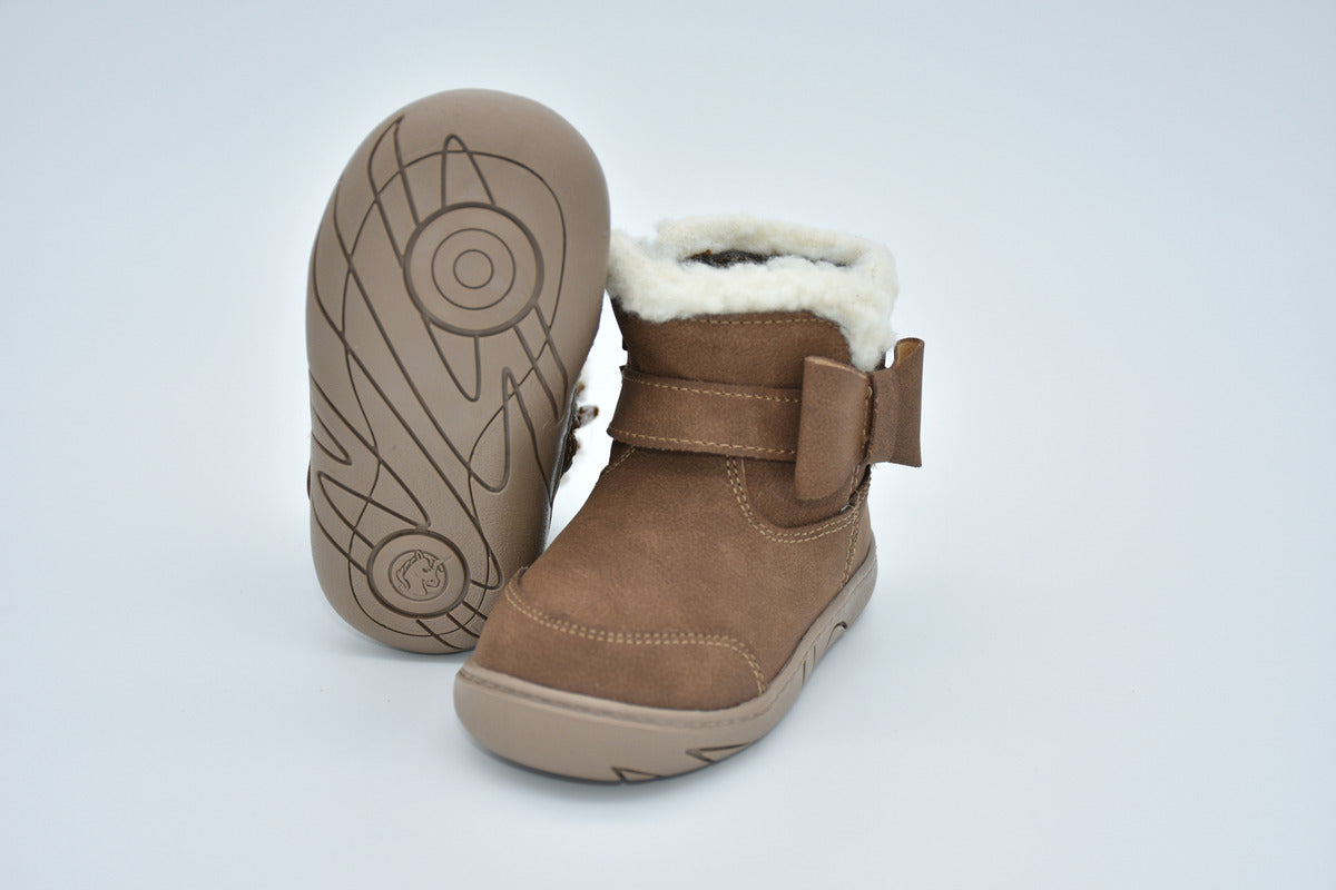 Botita Casual Vista De Borrrega Sintetico Nobuck Pelo Corto