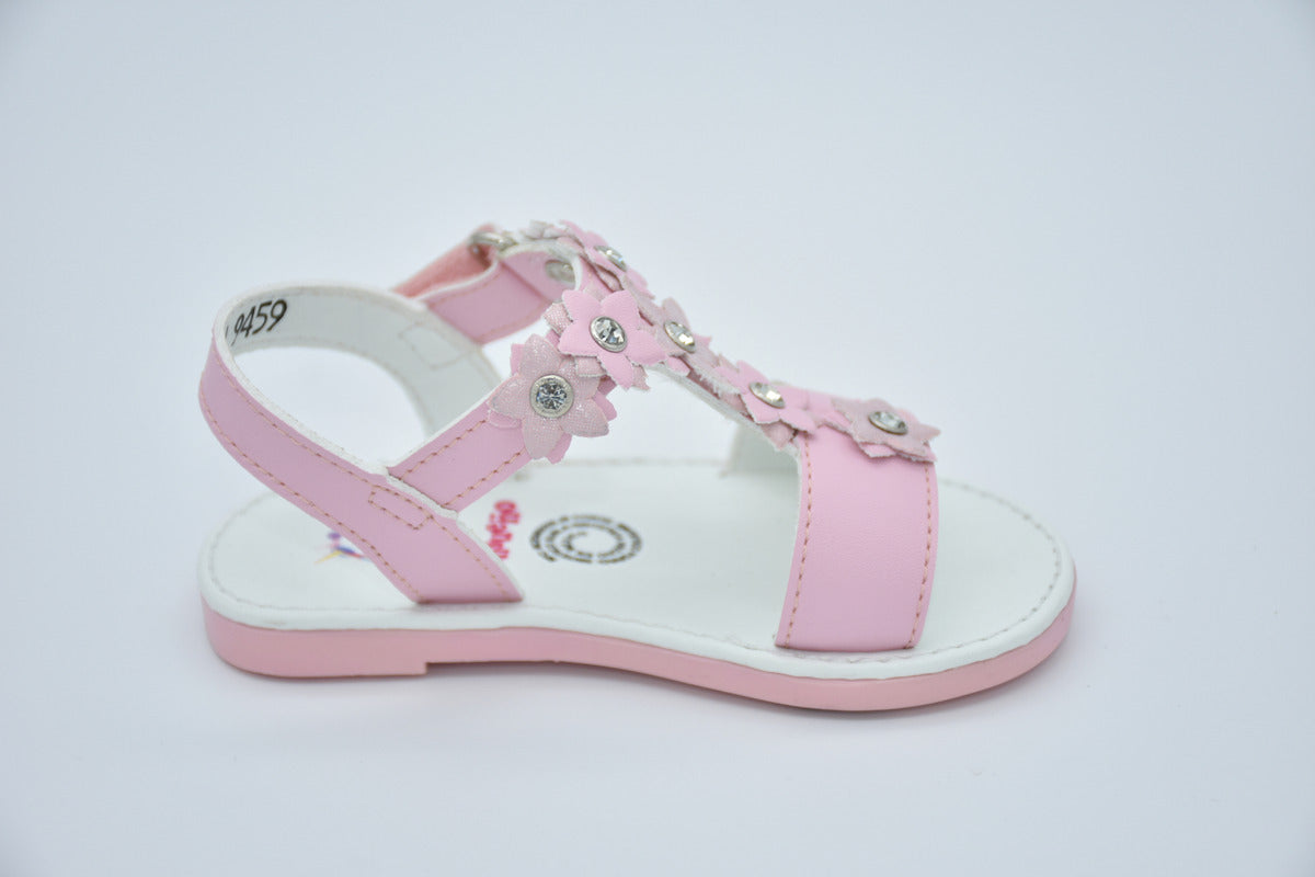 Sandalia Infantil Mirruña En Sintético, Decoración De Flores