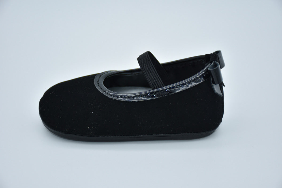 Ballerina Infantil Mirruña En Charol Bucarell Negro Con Moño
