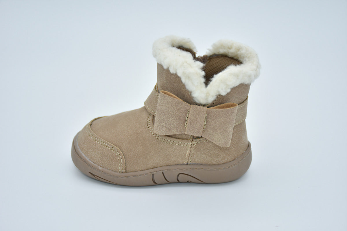 Botita Casual Vista De Borrrega Sintetico Nobuck Pelo Corto