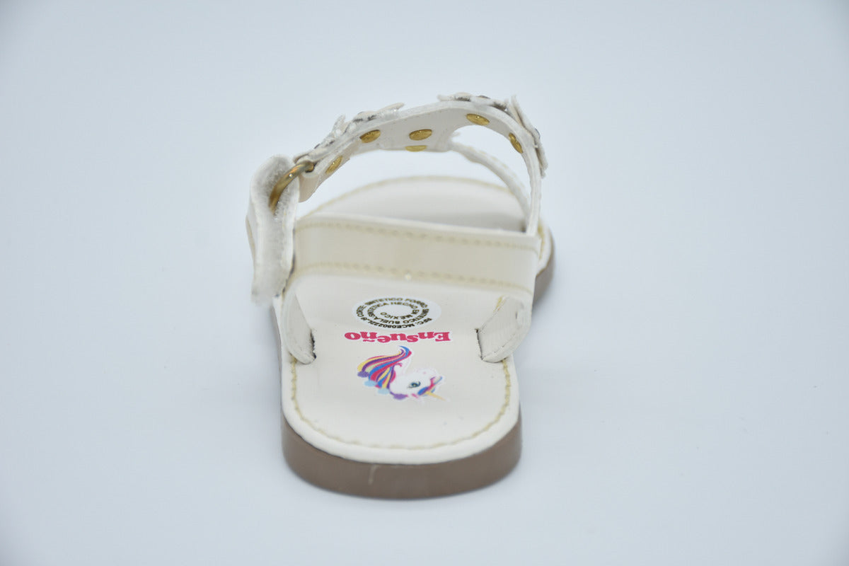 Sandalia Infantil Mirruña En Sintético, Decoración De Flores