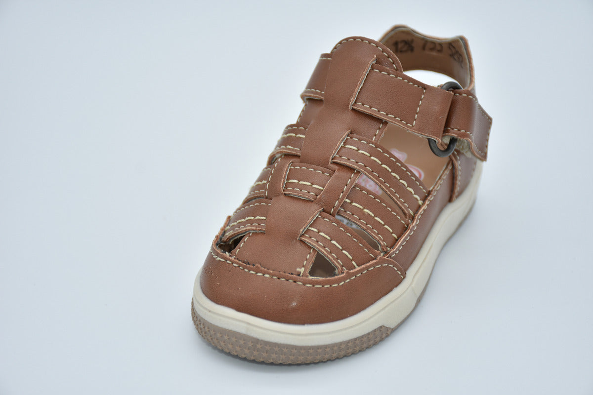 Huarache Infantil Mirruña En Sintético Para Niño Café