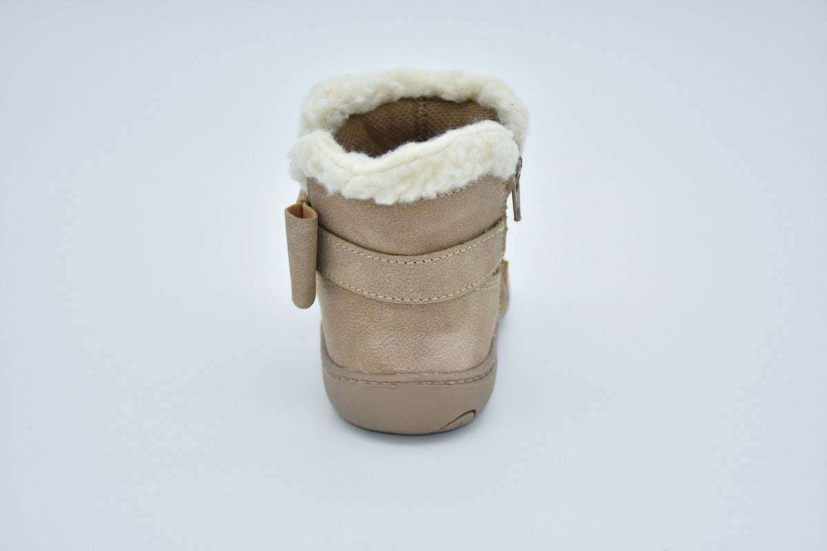 Botita Casual Vista De Borrrega Sintetico Nobuck Pelo Corto