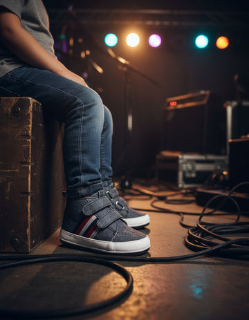 Botita Mirruña Casual Doble Latigo En Sintetico Tipo Denim