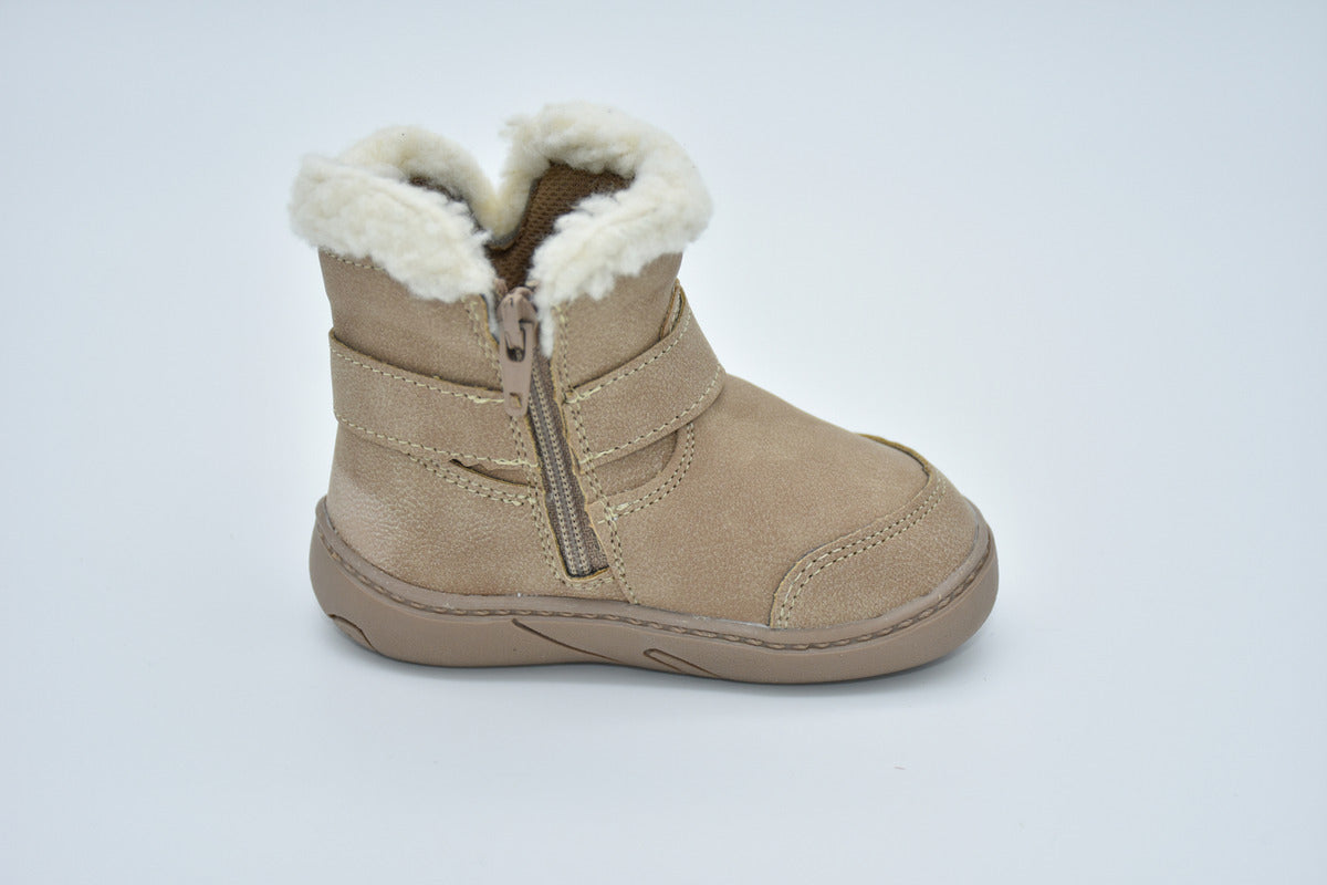 Botita Casual Vista De Borrrega Sintetico Nobuck Pelo Corto